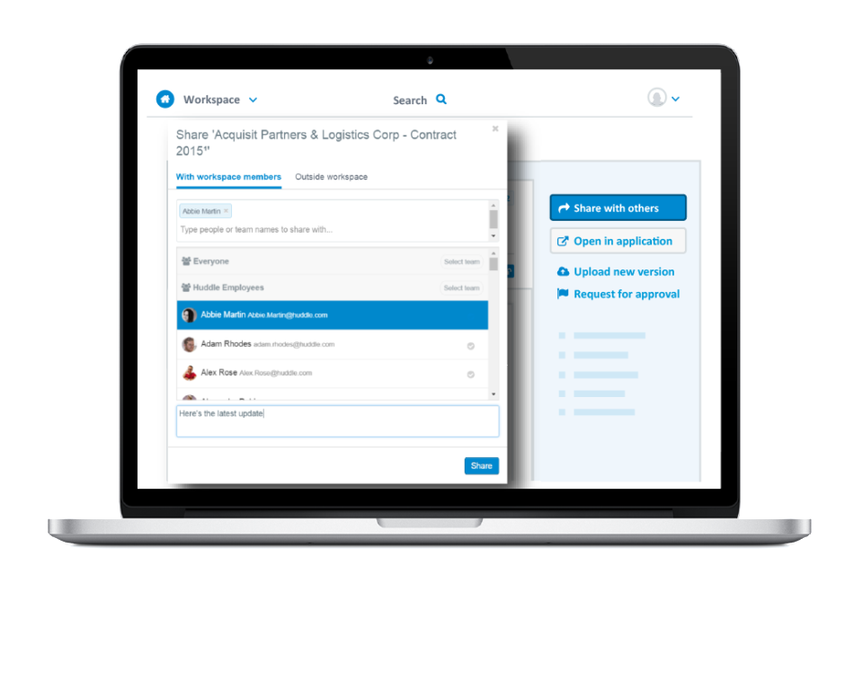 screenshot of Ideagen Huddle
